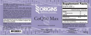 CoQ10 label
