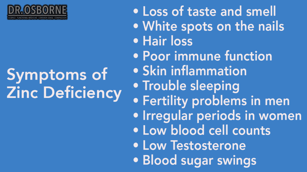 symptoms of zinc deficiency