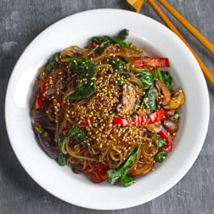 Gluten free korean japchae recipe