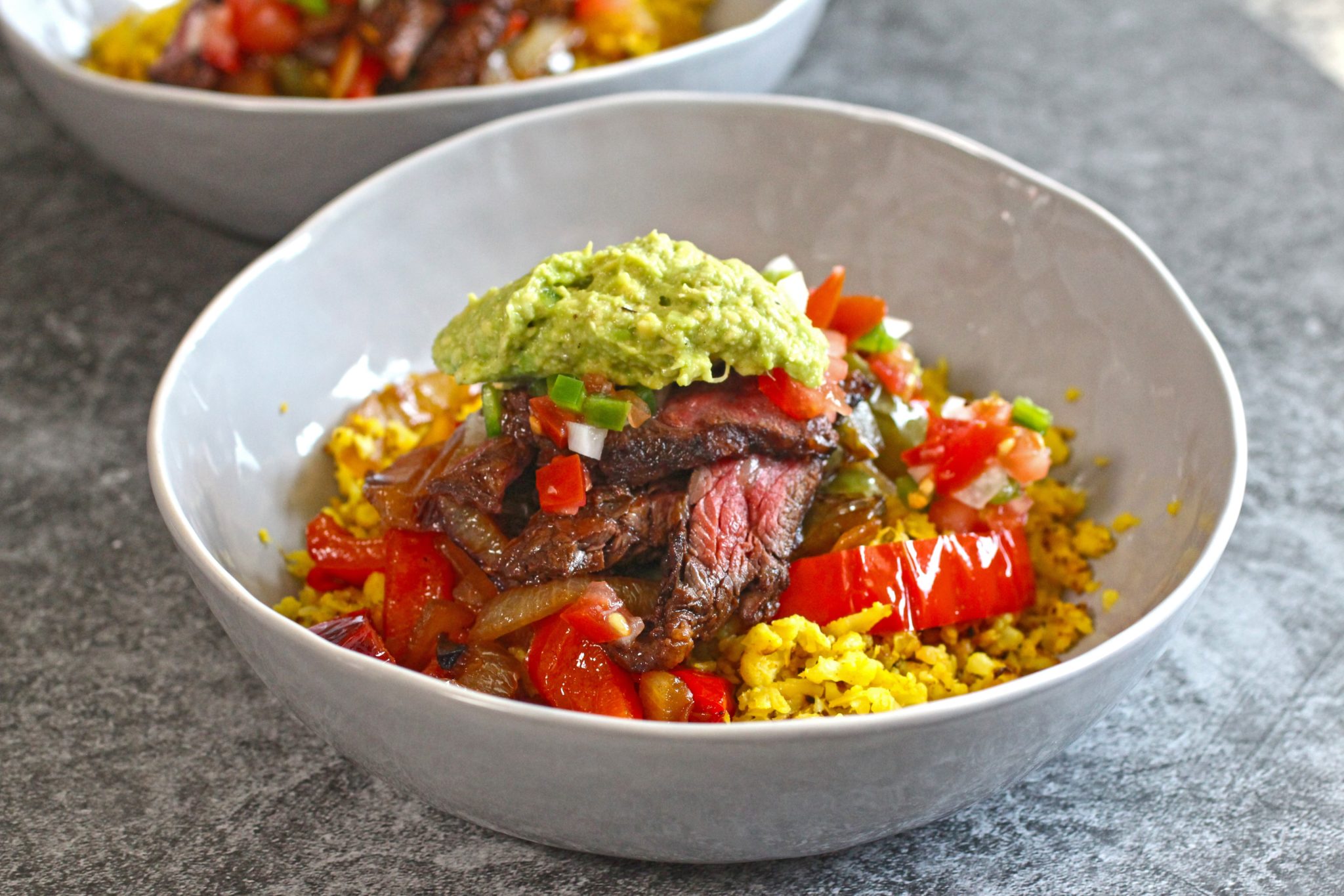 Skirt Steak Fajita Bowls with Cauliflower Rice Gluten Free Society