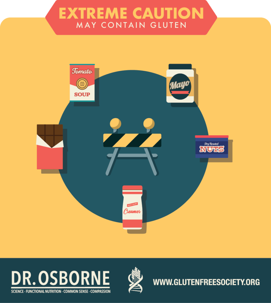 Read the labels carefully. These foods may contain gluten.