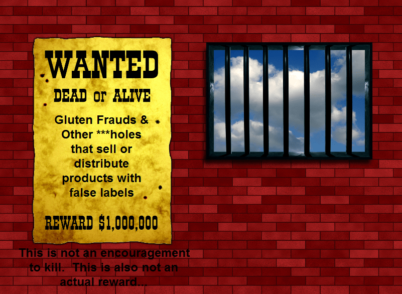 wanted for gluten fraud